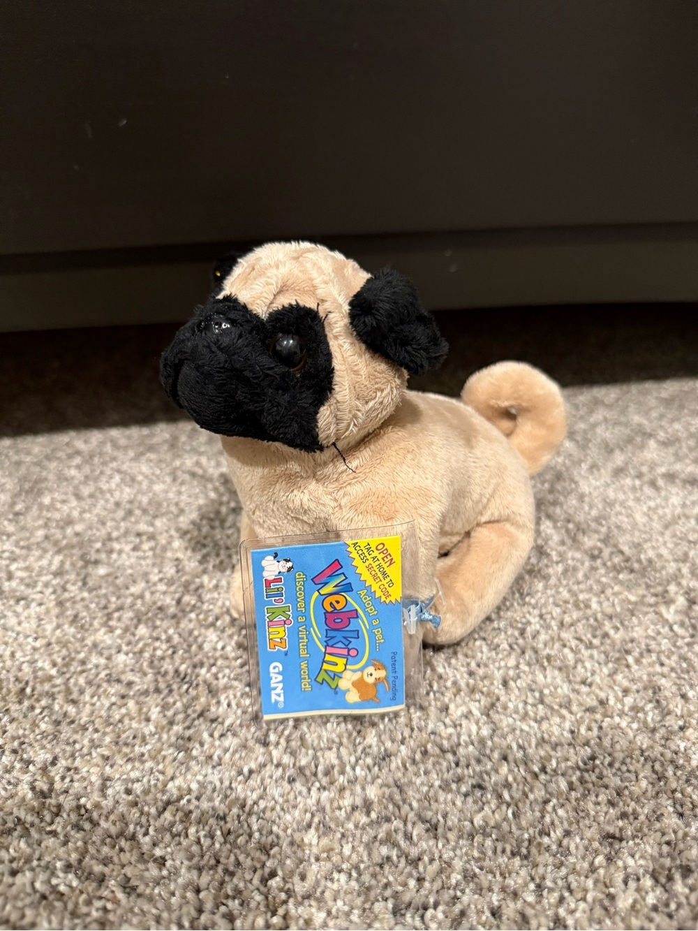 Ganz Webkinz Lil Kinz Pug HS105 Plush Dog with Code
